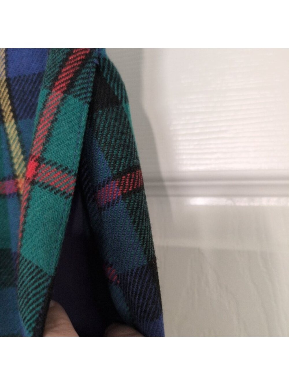 Vintage Wool Plaid Pleated Midi Skirt Womens Size 12 Green Academia Preppy Lined - Picture 3 of 9